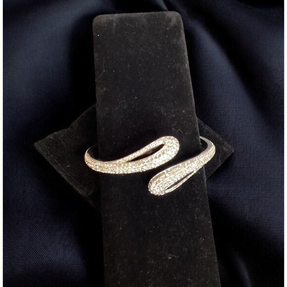 Dextera Rhodium-Plated & Swarovski Crystal Cuff Bangle Bracelet, SAKS FIFTH AVE - Picture 3 of 11